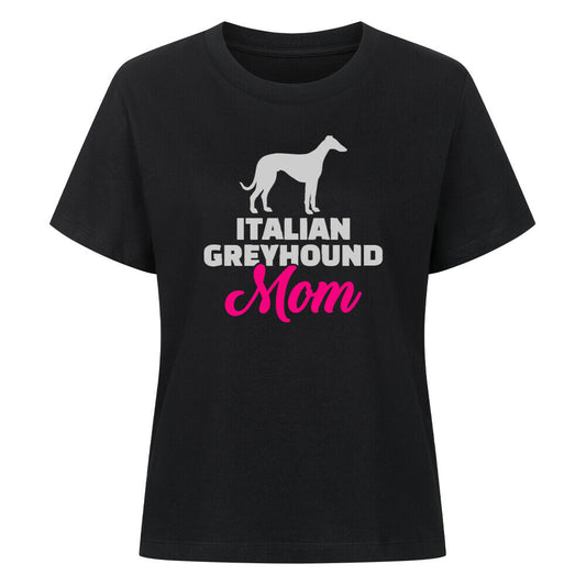 Premium Damen-Shirt "Italian Greyhound - MOM" Schwarz – hunde-shirt.de