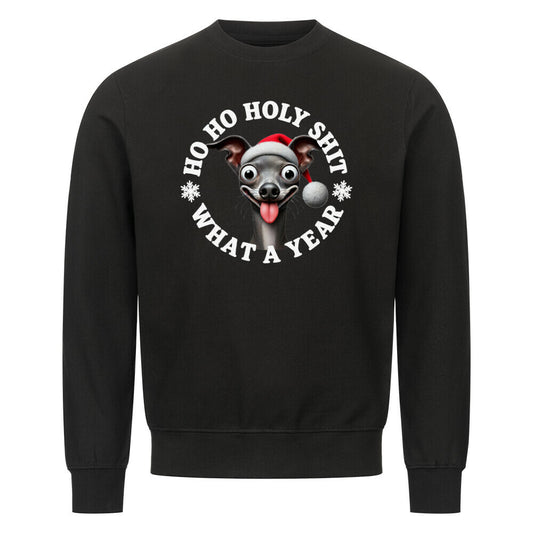 Premium Sweatshirt "Italian Greyhound - HO HO..." Schwarz – hunde-shirt.de