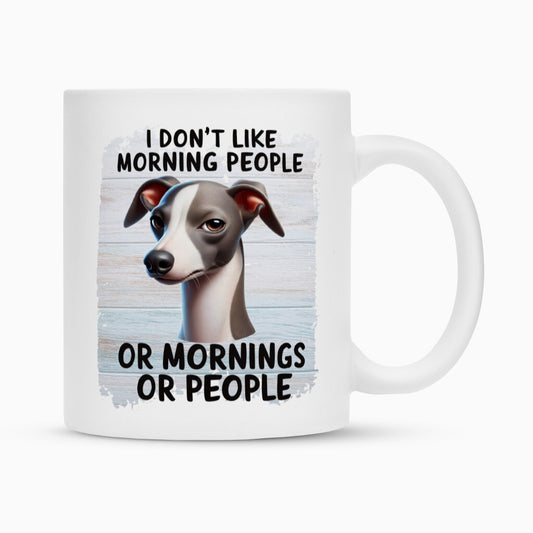 Tasse "Italian Greyhound - Morning People" Weiß – hunde-shirt.de