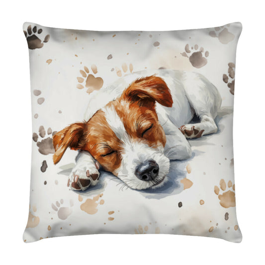Kissen "Jack Russell - Puppy Paws" Weiß – hunde-shirt.de
