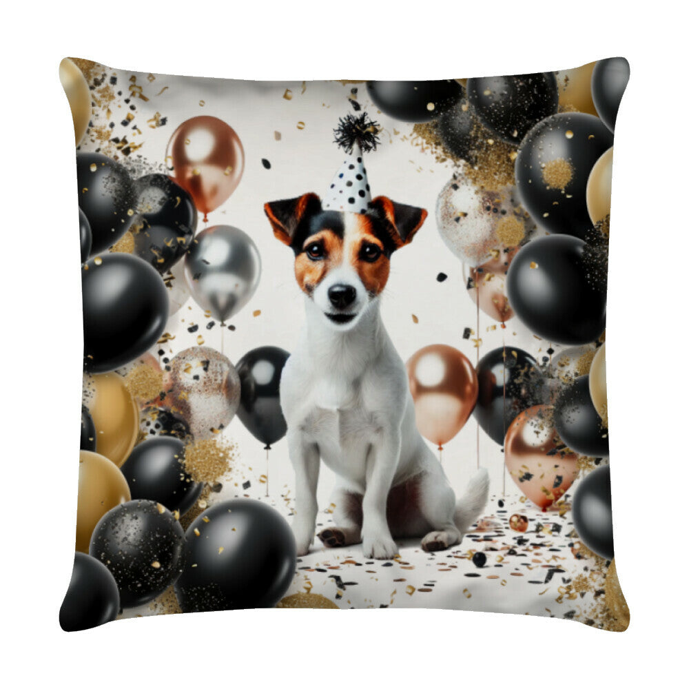 Kissen "Jack Russell - Geburtstag" Weiß – hunde-shirt.de