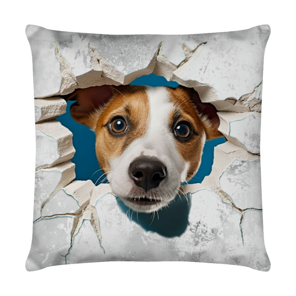 Kissen "Jack Russell - Look" Weiß – hunde-shirt.de