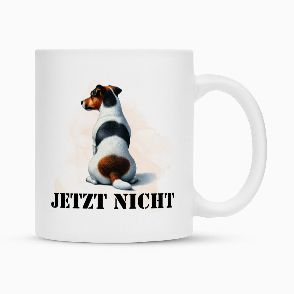 Tasse "Jack Russell - JETZT NICHT II" Weiß – hunde-shirt.de