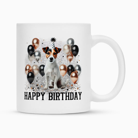 Tasse "Jack Russell - Happy Birthday" Weiß – hunde-shirt.de