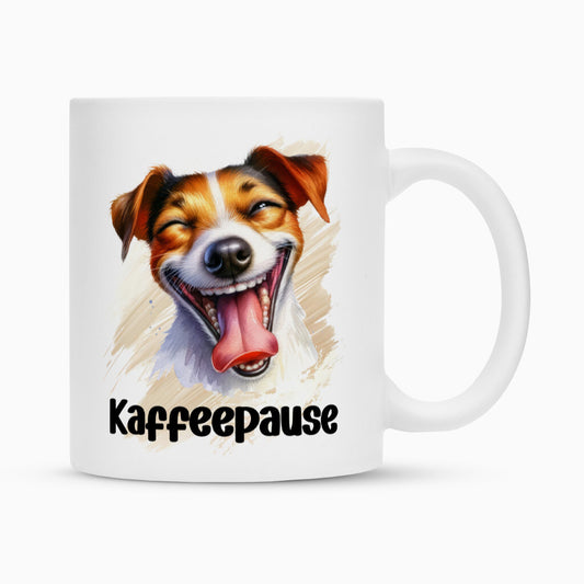 Tasse "Jack Russell - Kaffeepause" Weiß – hunde-shirt.de