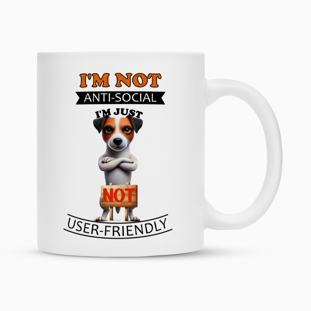 Tasse "Jack Russell - Anti-Social" Weiß – hunde-shirt.de