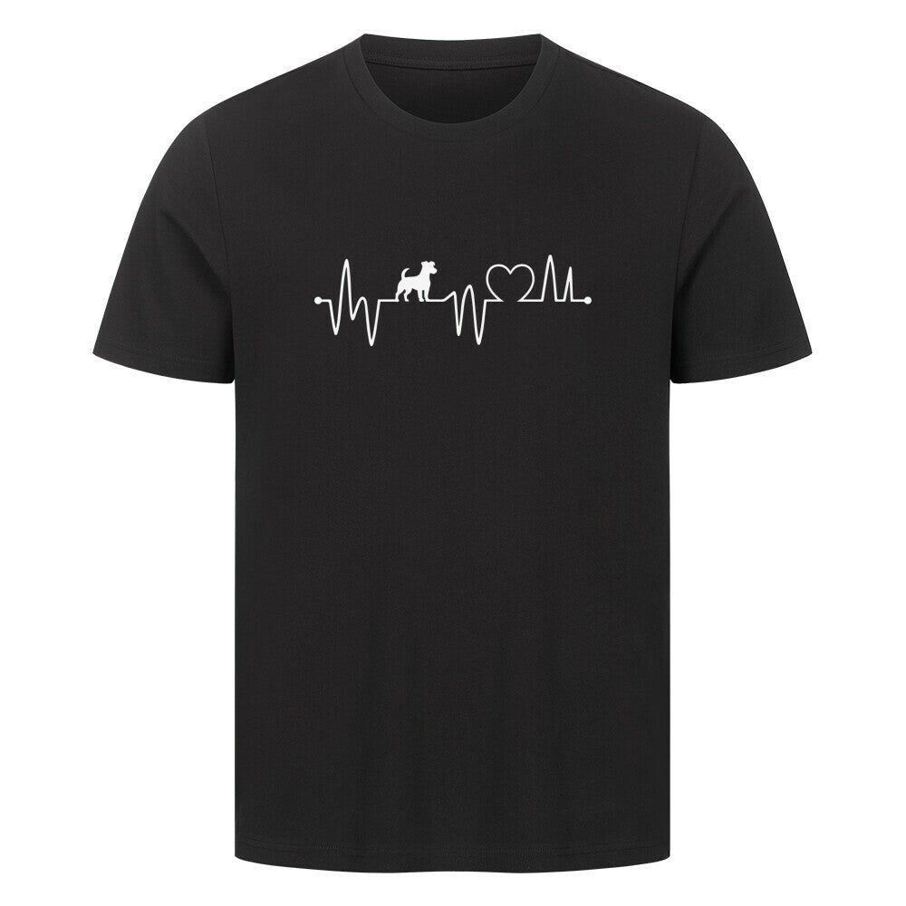 Premium T-Shirt "Jack Russell - Heartbeat" Schwarz – hunde-shirt.de