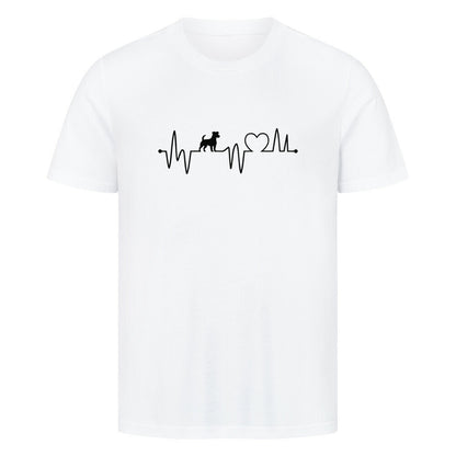 Premium T-Shirt "Jack Russell - Heartbeat" Weiß – hunde-shirt.de