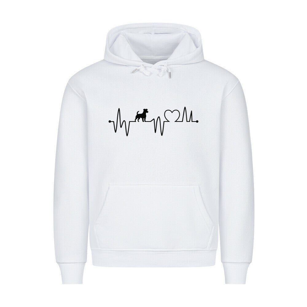 Premium Hoodie "Jack Russell - Heartbeat" Weiß – hunde-shirt.de