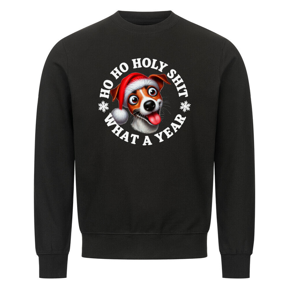Premium Sweatshirt "Jack Russell - HO HO..." Schwarz – hunde-shirt.de