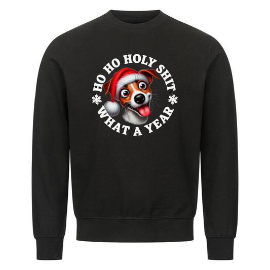 Premium Sweatshirt "Jack Russell - HO HO..." Schwarz – hunde-shirt.de
