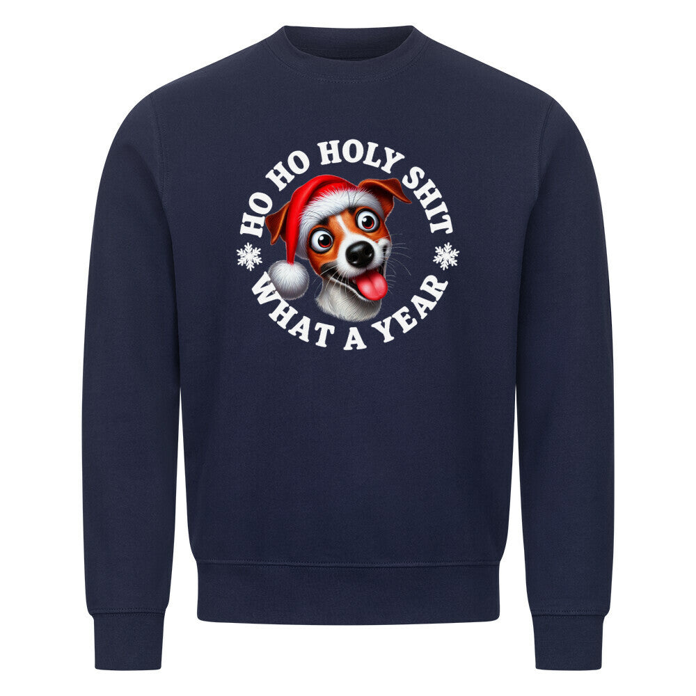 Premium Sweatshirt "Jack Russell - HO HO..." Navy Blue – hunde-shirt.de