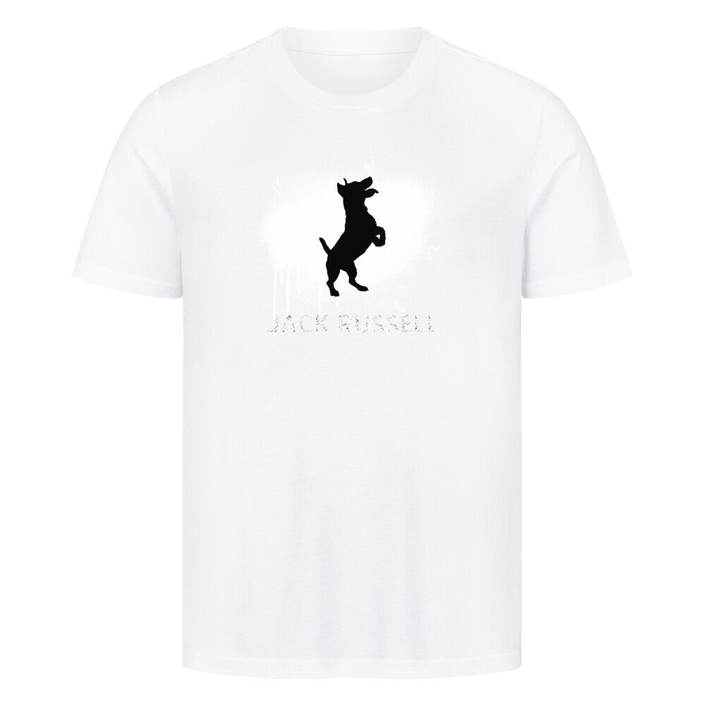 Premium T-Shirt "Jack Russell - Brush" Weiß – hunde-shirt.de