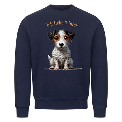 Premium Sweatshirt "Jack Russell - Winter" Navy Blue – hunde-shirt.de