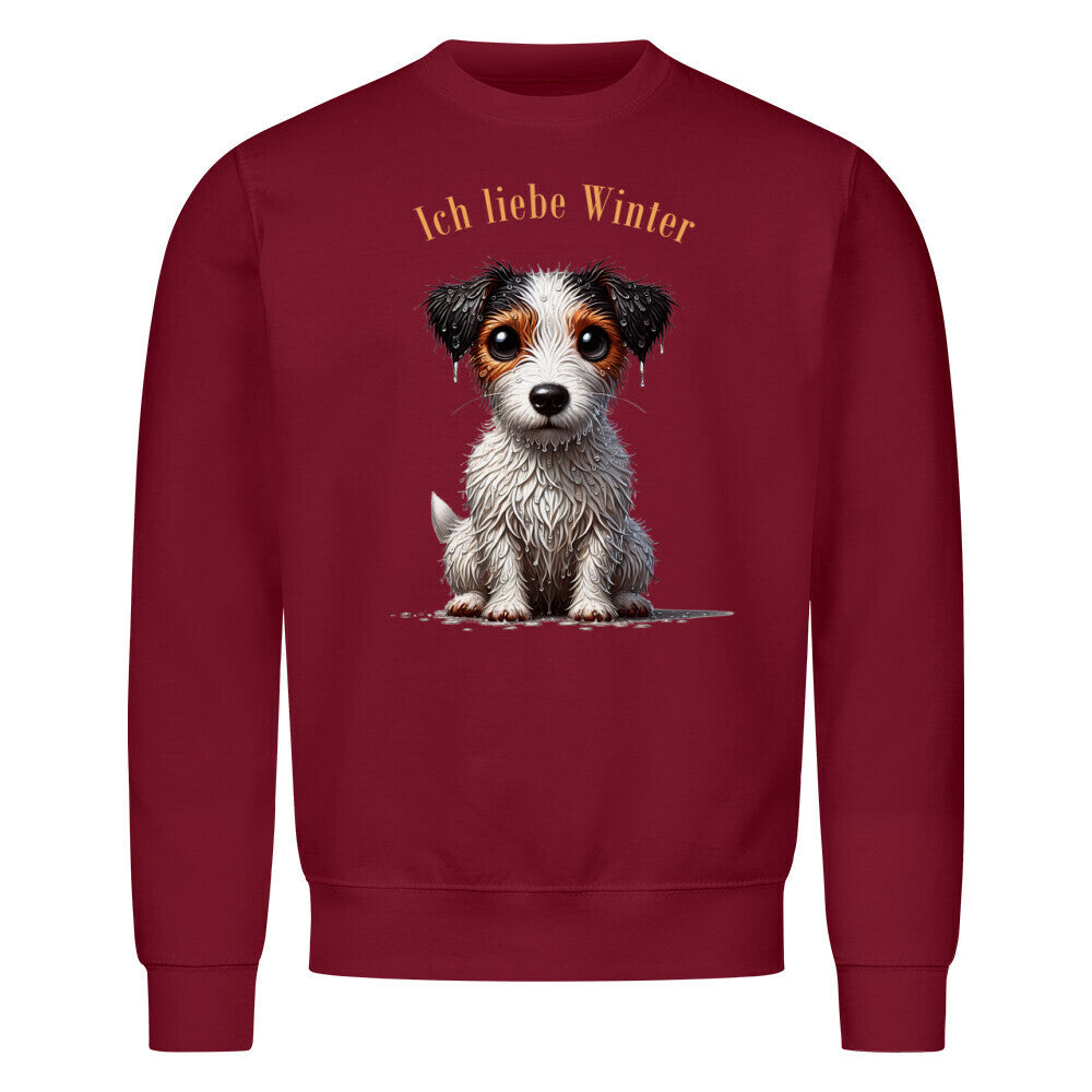 Premium Sweatshirt "Jack Russell - Winter" Burgunder – hunde-shirt.de