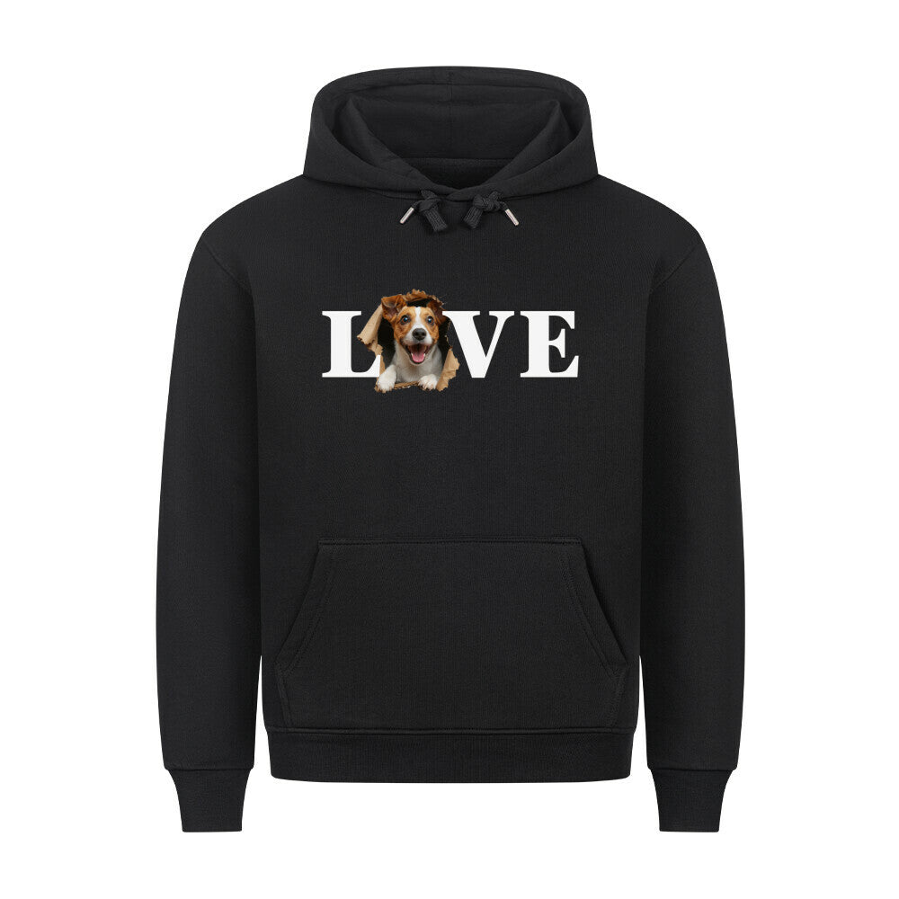 Premium Hoodie "Jack Russell - LOVE" Schwarz – hunde-shirt.de