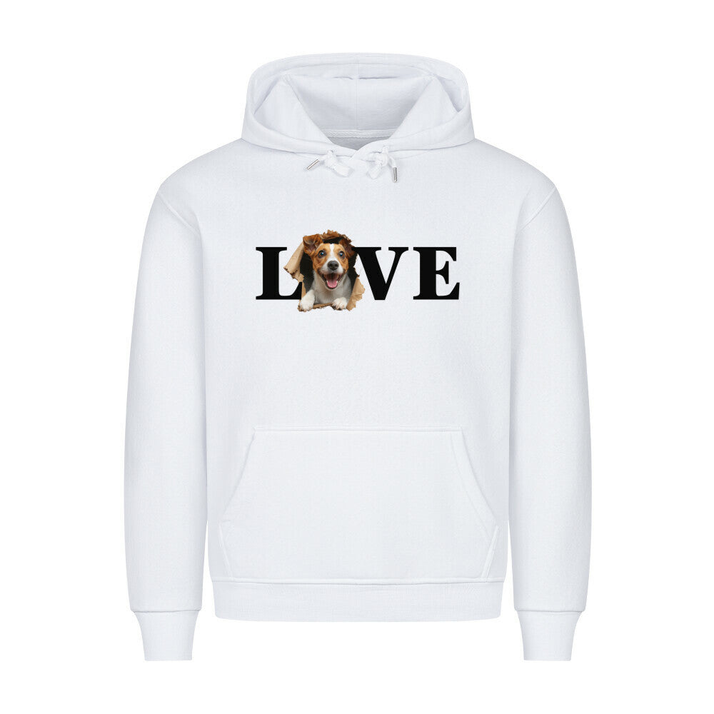 Premium Hoodie "Jack Russell - LOVE" Weiß – hunde-shirt.de
