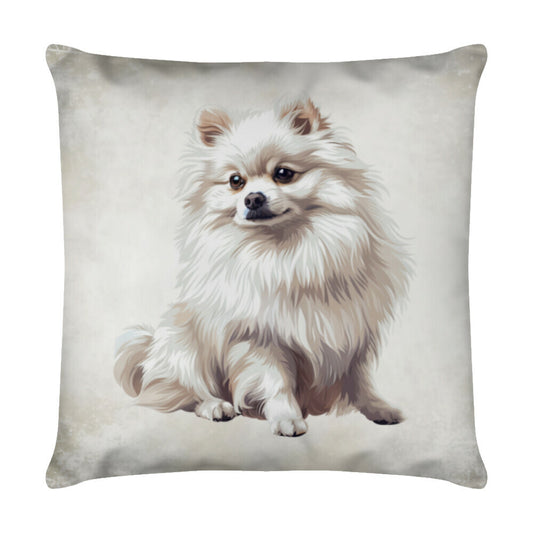 Kissen "Japan Spitz - Portrait" Weiß – hunde-shirt.de