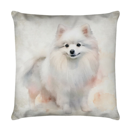 Kissen "Japan Spitz - Portrait II" Weiß – hunde-shirt.de
