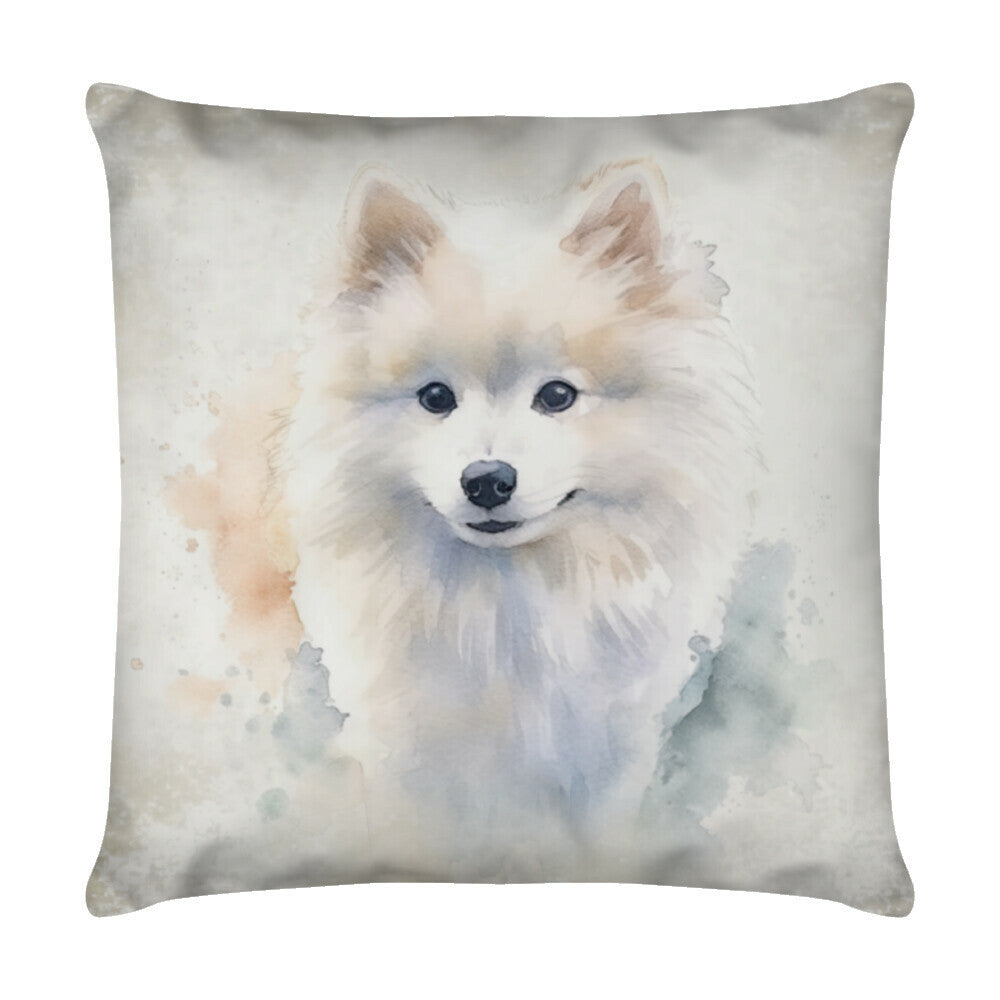 Kissen "Japan Spitz - Blick" Weiß – hunde-shirt.de