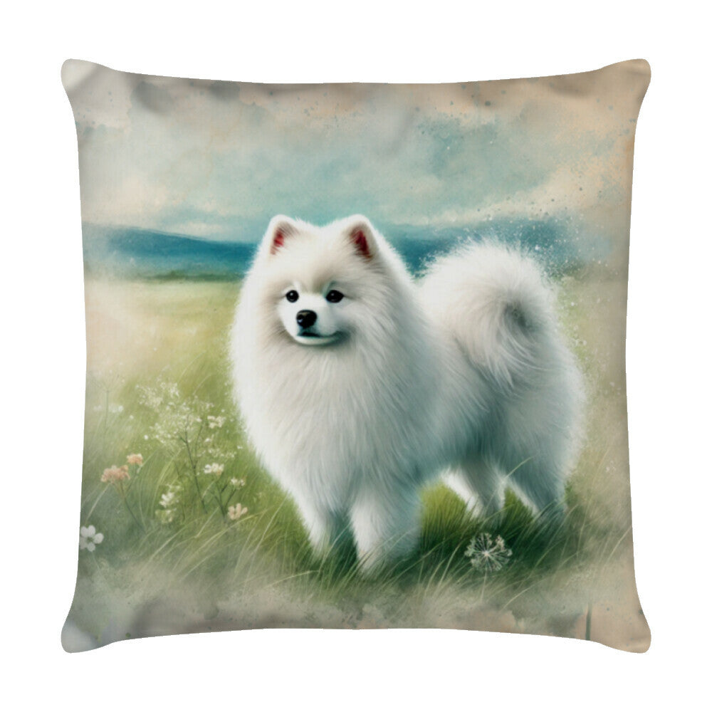 Kissen "Japan Spitz - Natur" Weiß – hunde-shirt.de