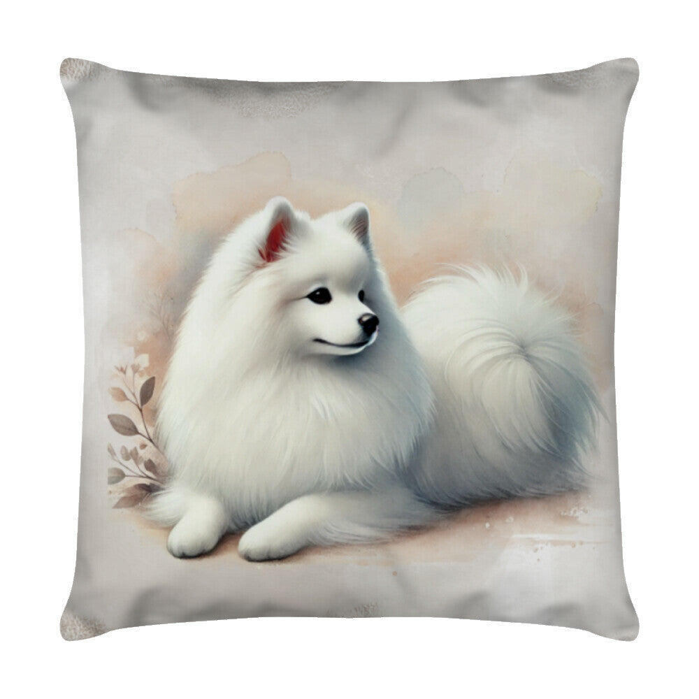 Kissen "Japan Spitz - Relax" Weiß – hunde-shirt.de