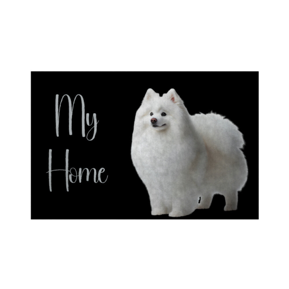 Fußmatte "Japan Spitz - My Home" Weiß – hunde-shirt.de
