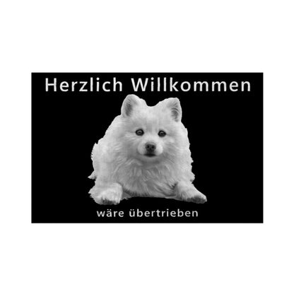 Fußmatte "Japan Spitz - Übertrieben" Weiß – hunde-shirt.de