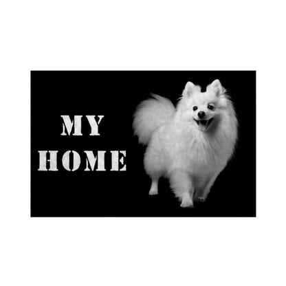 Fußmatte "Japan Spitz - MY HOME" Weiß – hunde-shirt.de