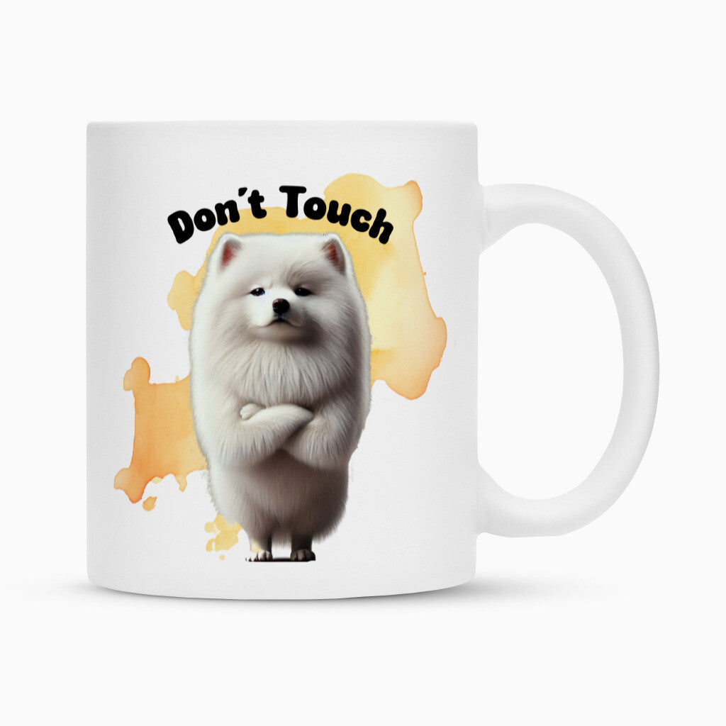 Tasse "Japan Spitz - Don´t touch" Weiß – hunde-shirt.de