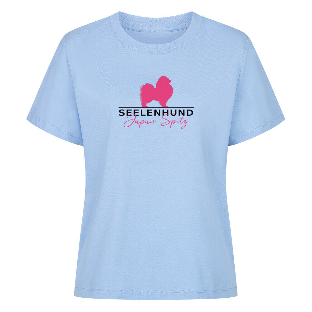 Premium Damen-Shirt "Japan Spitz - Seelenhund" Sky Blue – hunde-shirt.de