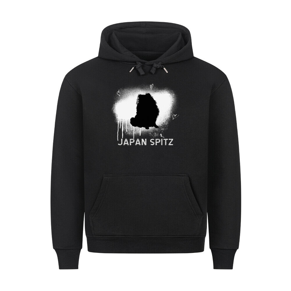 Premium Hoodie "Japan Spitz - Brush" Schwarz – hunde-shirt.de