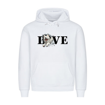Premium Hoodie "Japan Spitz - LOVE" Weiß – hunde-shirt.de