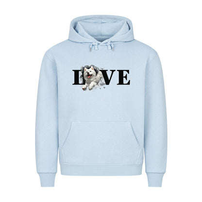 Premium Hoodie "Japan Spitz - LOVE" Babyblau – hunde-shirt.de