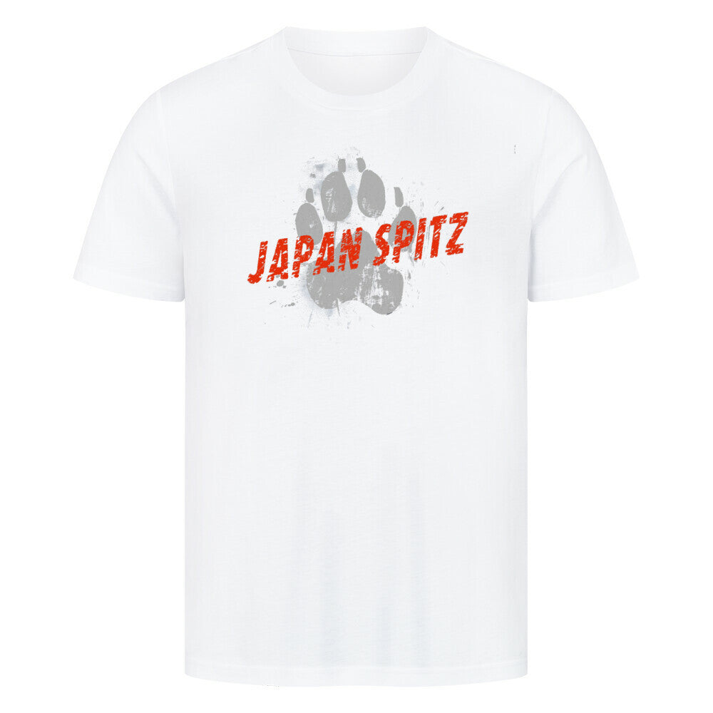 Premium T-Shirt "Japan Spitz - PAW" Weiß – hunde-shirt.de
