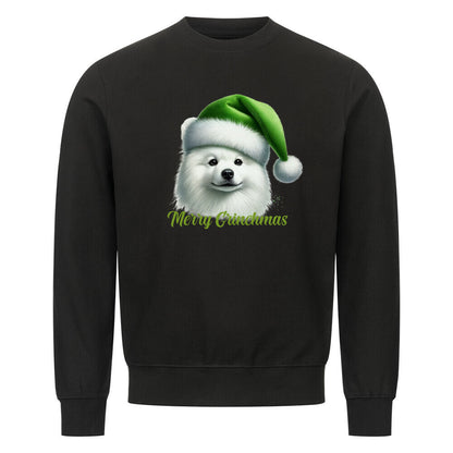 Premium Sweatshirt "Japan Spitz - Merry Grinchmas" Schwarz – hunde-shirt.de