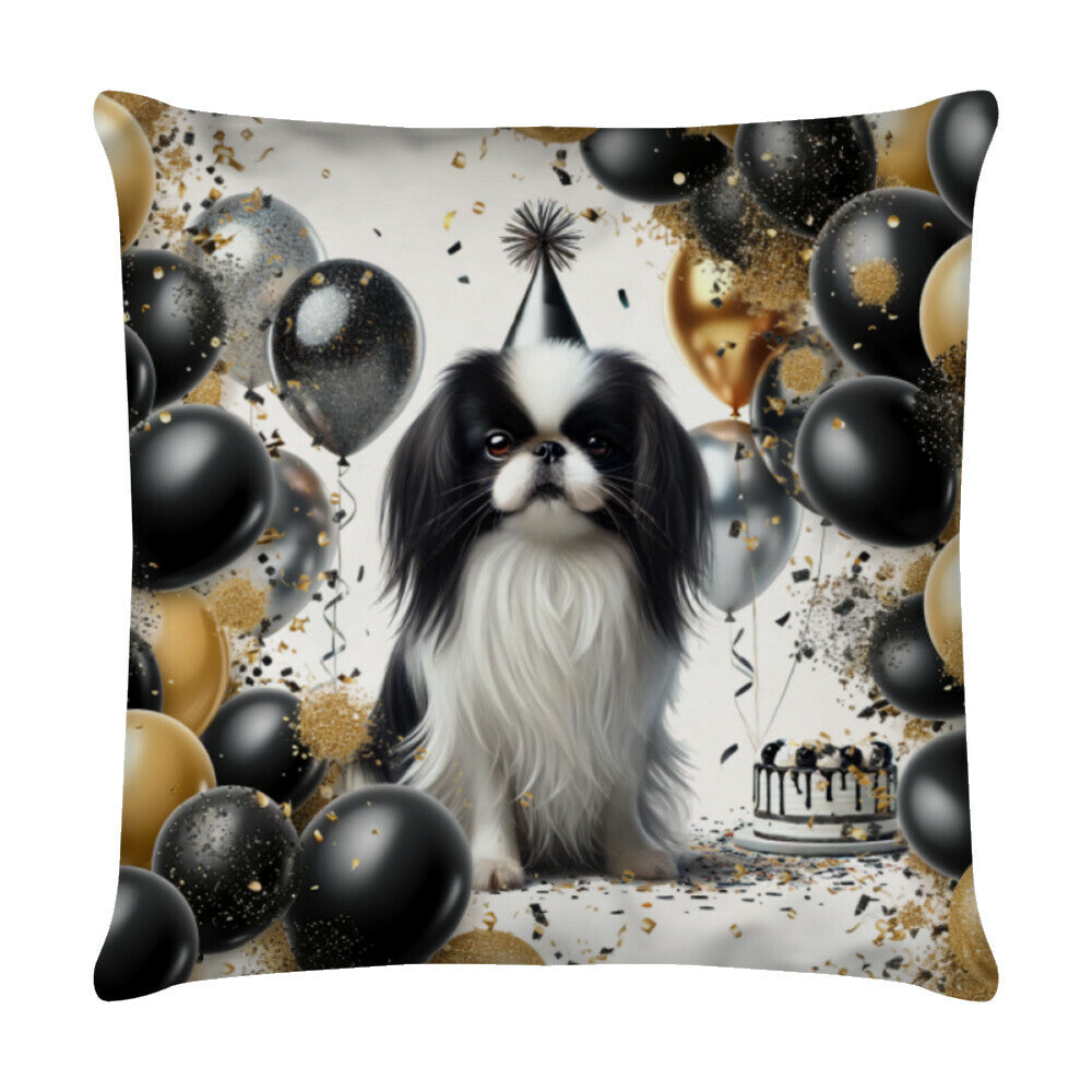 Kissen "Japan Chin - Geburtstag" Weiß – hunde-shirt.de