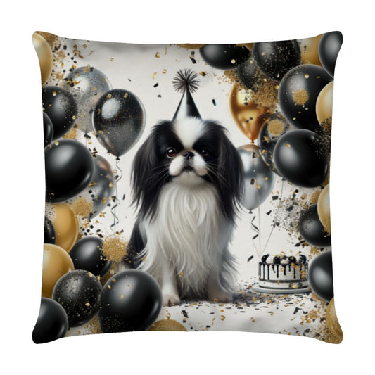 Kissen "Japan Chin - Geburtstag" Weiß – hunde-shirt.de