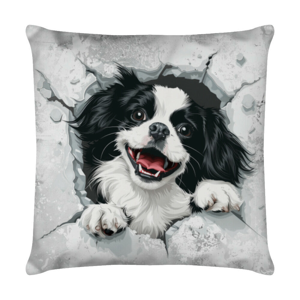 Kissen "Japan Chin - Look" Weiß – hunde-shirt.de