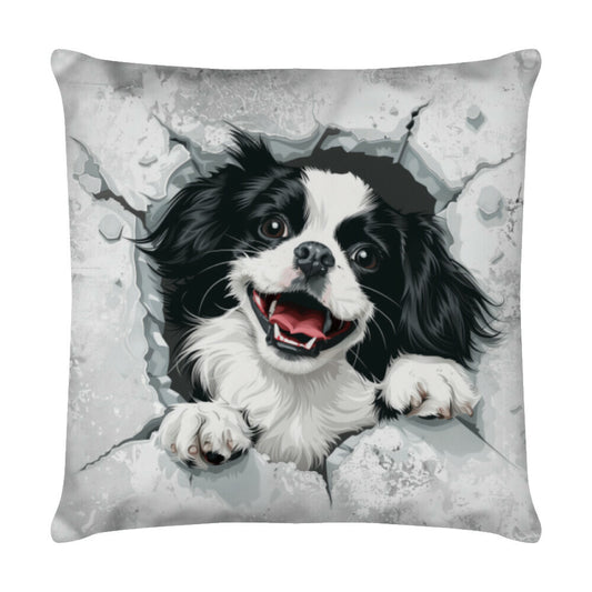 Kissen "Japan Chin - Look" Weiß – hunde-shirt.de