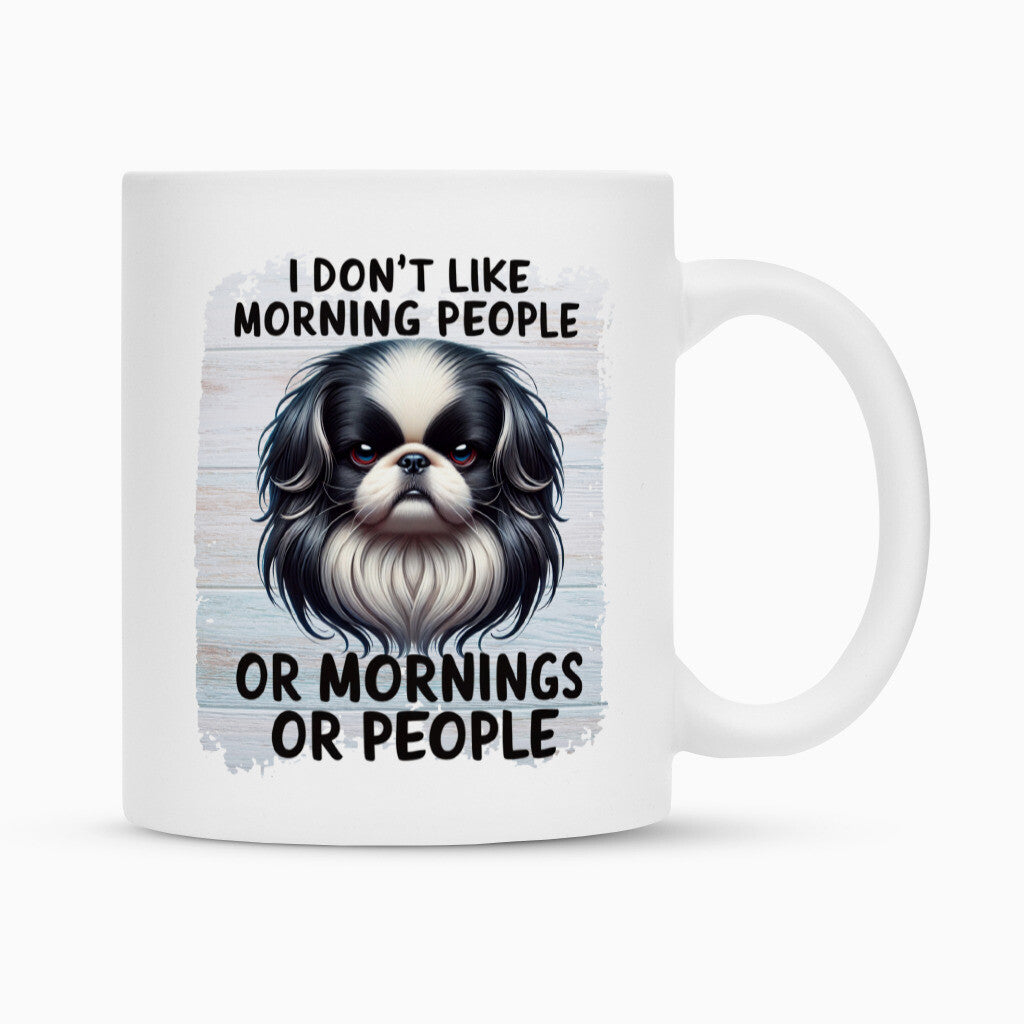 Tasse "Japan Chin - Morning People" Weiß – hunde-shirt.de