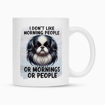 Tasse "Japan Chin - Morning People" Weiß – hunde-shirt.de