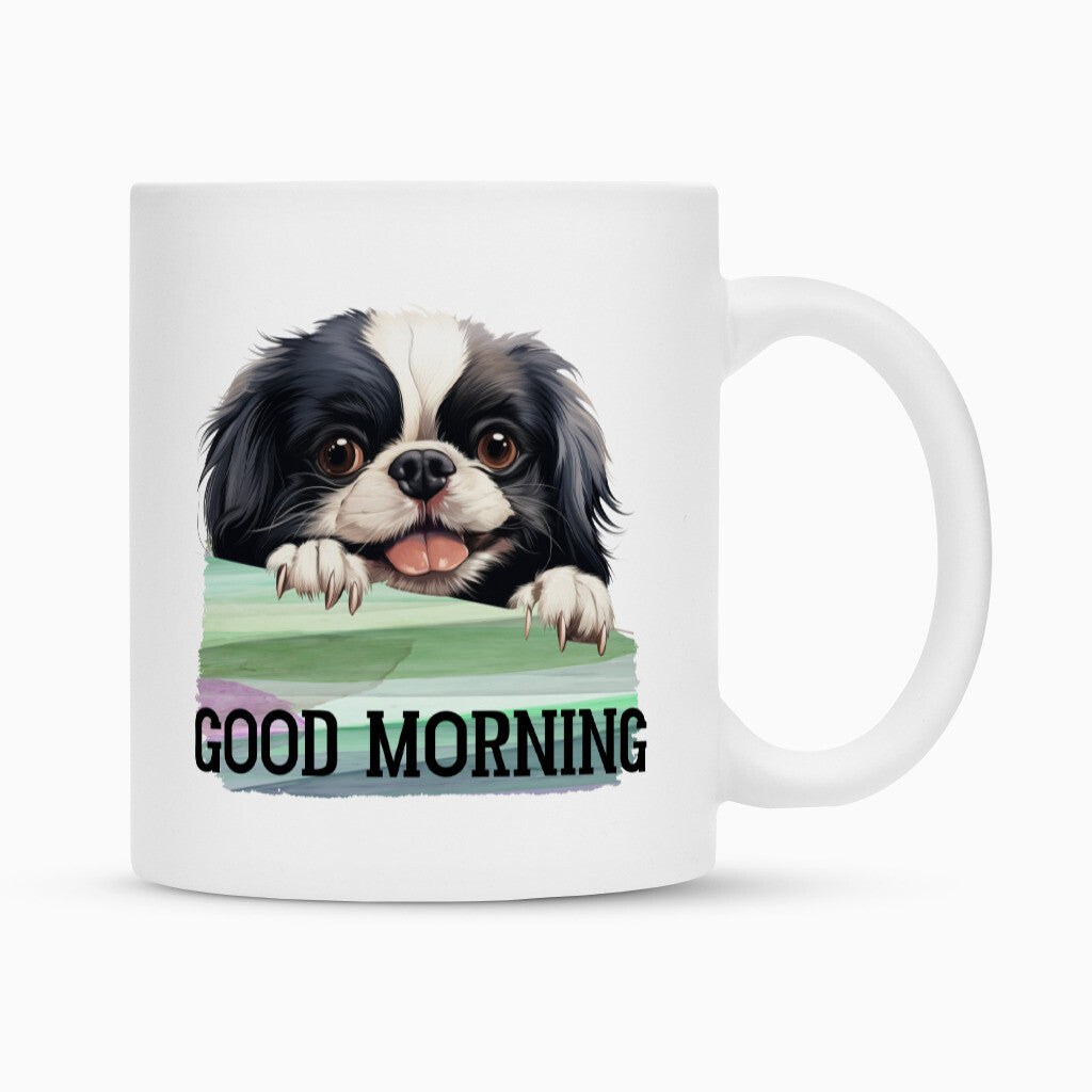Tasse "Japan Chin - Good morning" Weiß – hunde-shirt.de