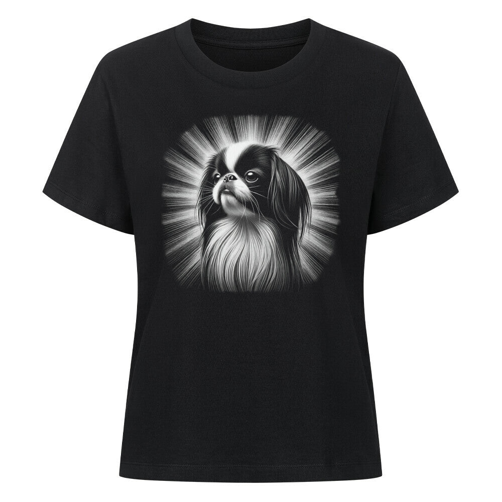 Premium Damen-Shirt "Japan Chin - Shine" Schwarz – hunde-shirt.de