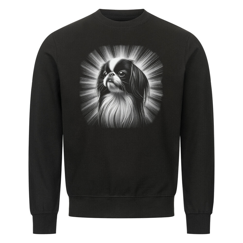 Premium Sweatshirt "Japan Chin - Shine" Schwarz – hunde-shirt.de