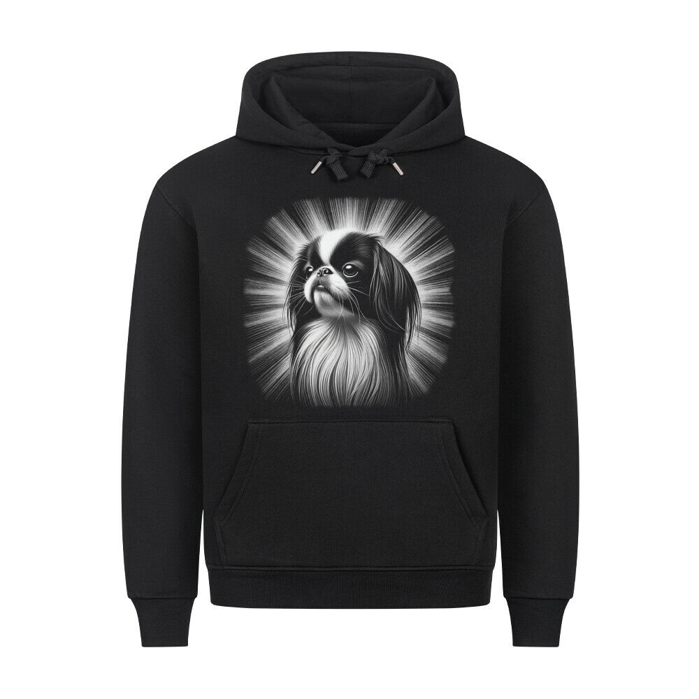 Premium Hoodie "Japan Chin - Shine" Schwarz – hunde-shirt.de
