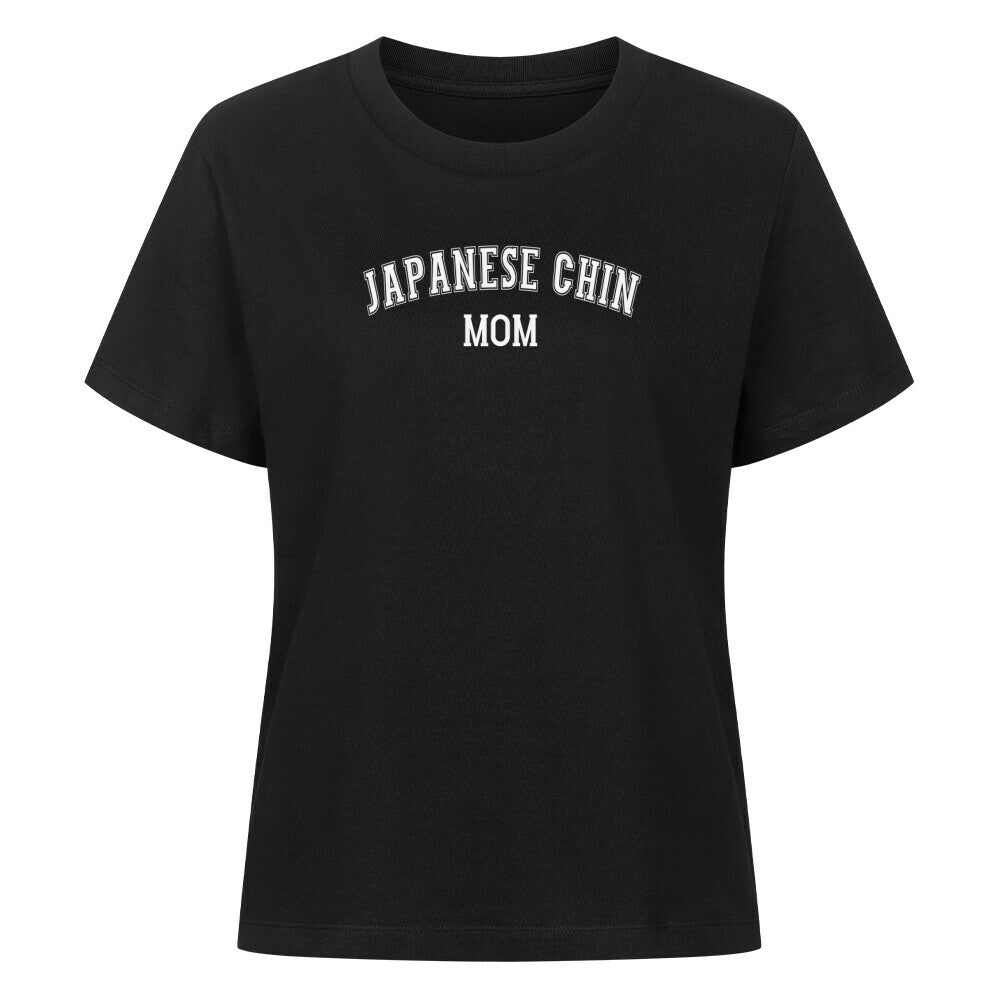 Premium Damen-Shirt "Japan Chin - MOM" Schwarz – hunde-shirt.de
