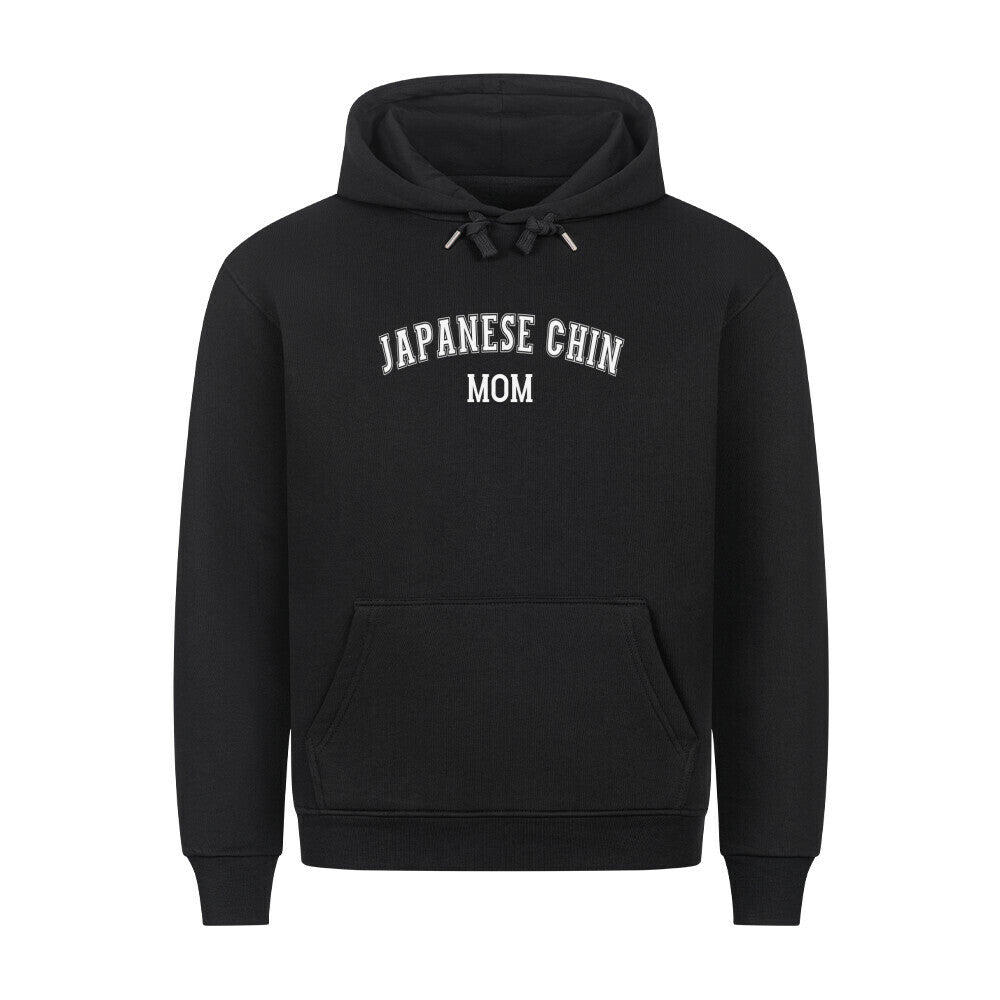 Premium Hoodie "Japan Chin - MOM" Schwarz – hunde-shirt.de
