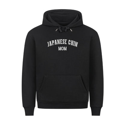 Premium Hoodie "Japan Chin - MOM" Schwarz – hunde-shirt.de