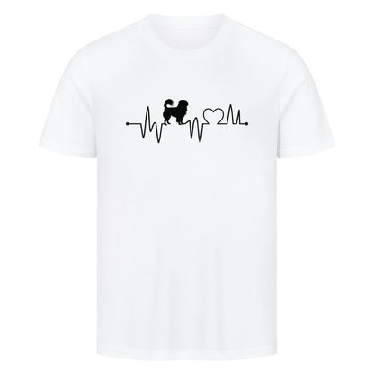 Premium T-Shirt "Japan Chin - Heartbeat" Weiß – hunde-shirt.de